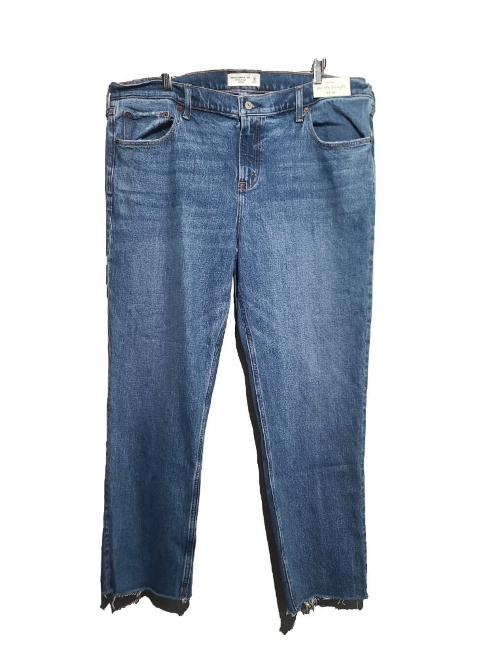Abercrombie & Fitch Mid Rise 90s Straight Jean Size 34 Blue NWT Classic